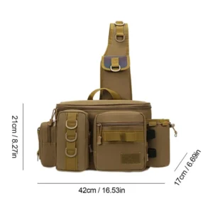 Fishing Waist Pack Sling Bag Lures Gear Tackle Storage Rod Holde