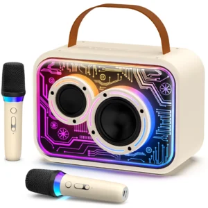 Kids Karaoke Machine, Mini Bluetooth Speaker with Microphone