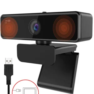2K Webcam for PC, 1080P  90° Web Camera with Microphone