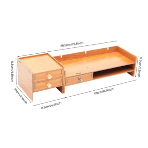 Wood Computer Rack with Drawers