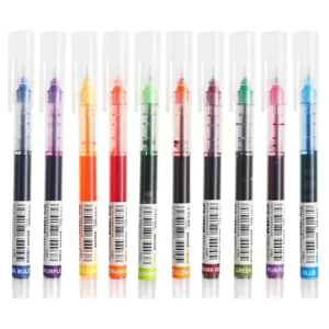 10pcs Large Capacity Quick Drying Needle Tip Colored Gel Pen